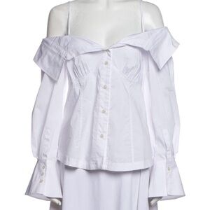 Jonathan Simkhai White Off-Shoulder Blouse